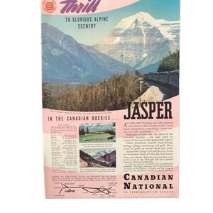 Vintage 1939 Canadian National The Glorious Alpine Ad Advertisement